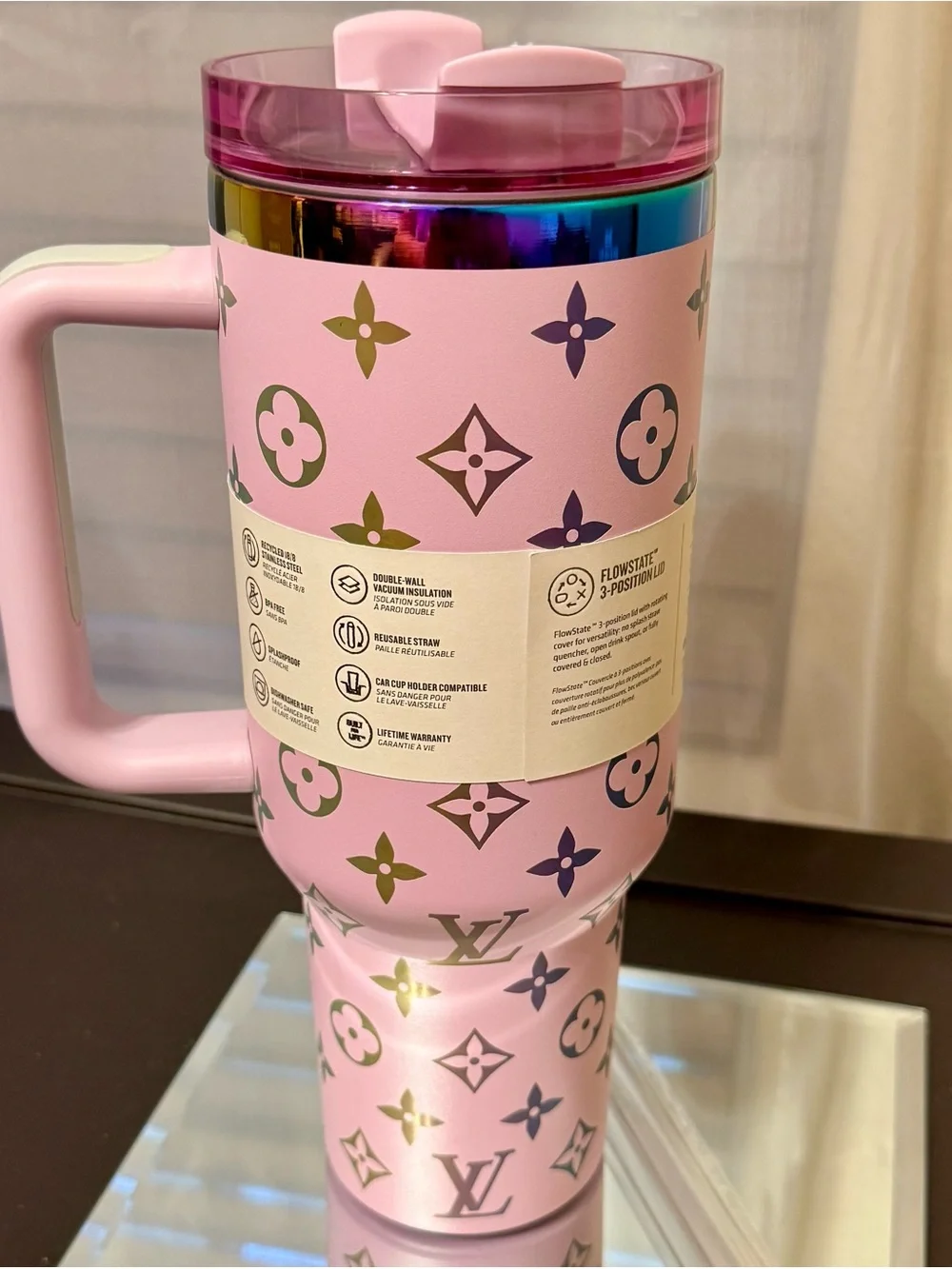 New Stanley Light Purple Tumbler with Iridescent Monogram Accents - Picture 5 of 7